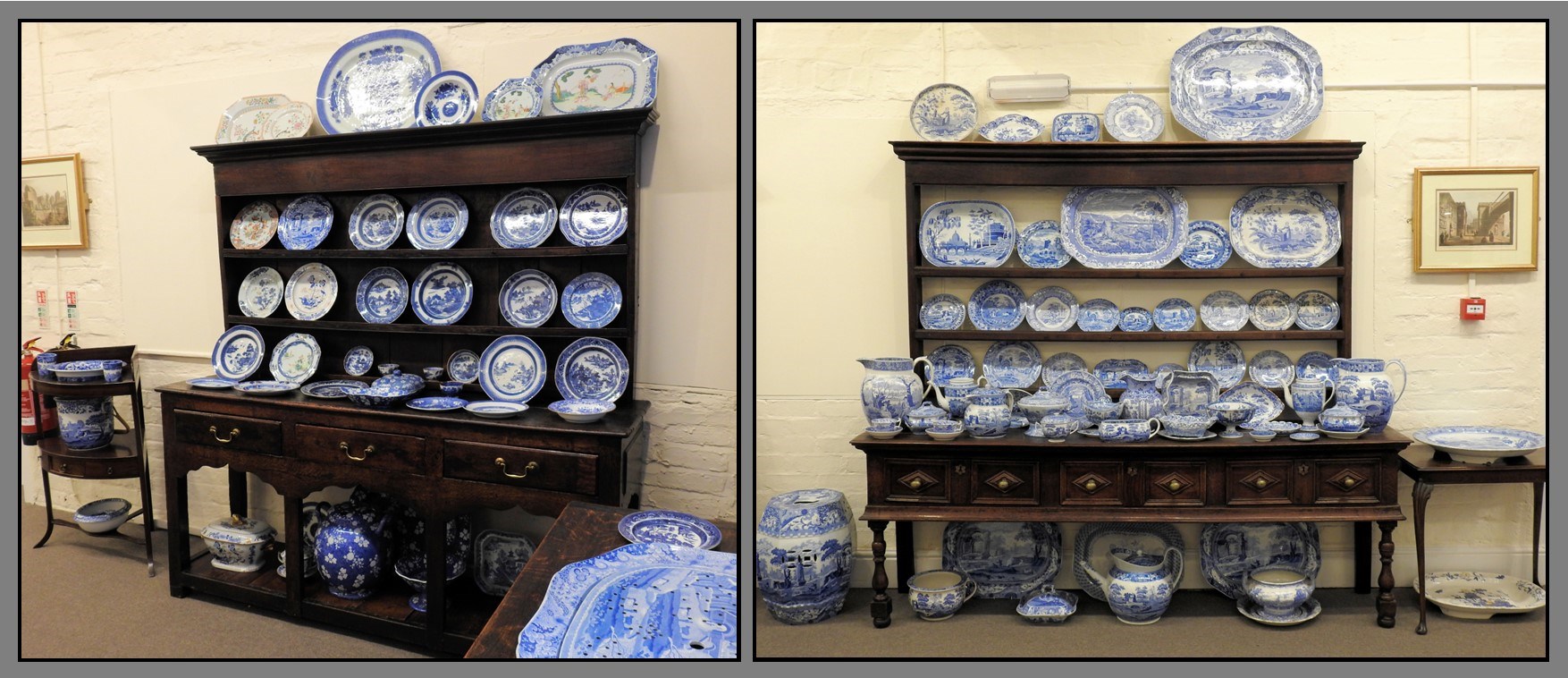 Georgian Oak Dressers recently purchased by the Friends now fully loaded in the Blue Room
